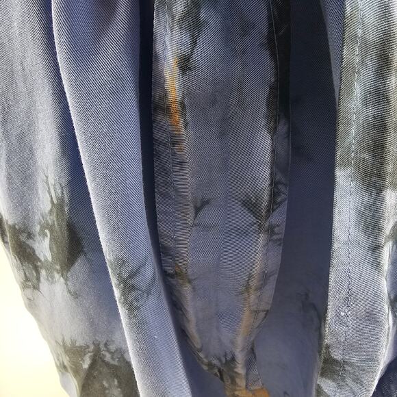 Anthropologie Cloth & Stone Liv Tie Front Blue Tie Dye Mini Dress Size S 3367 - Picture 9 of 10